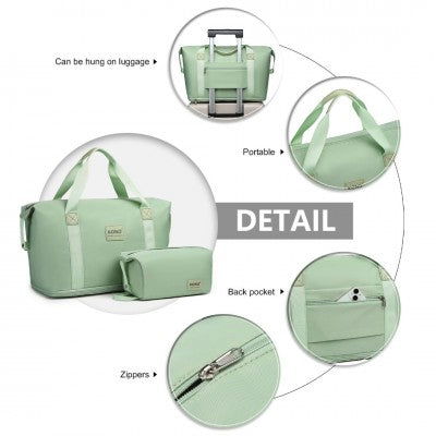 Mama & Baby Two Piece Expandable Waterproof Travel/Hospital Duffel Bag Set (Available in Apple Green/Beige/Pink/Navy/Blue/Purple) - Little Lug