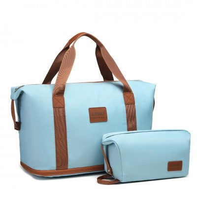 Mama & Baby Two Piece Expandable Waterproof Travel/Hospital Duffel Bag Set (Available in Apple Green/Beige/Pink/Navy/Blue/Purple) - Little Lug
