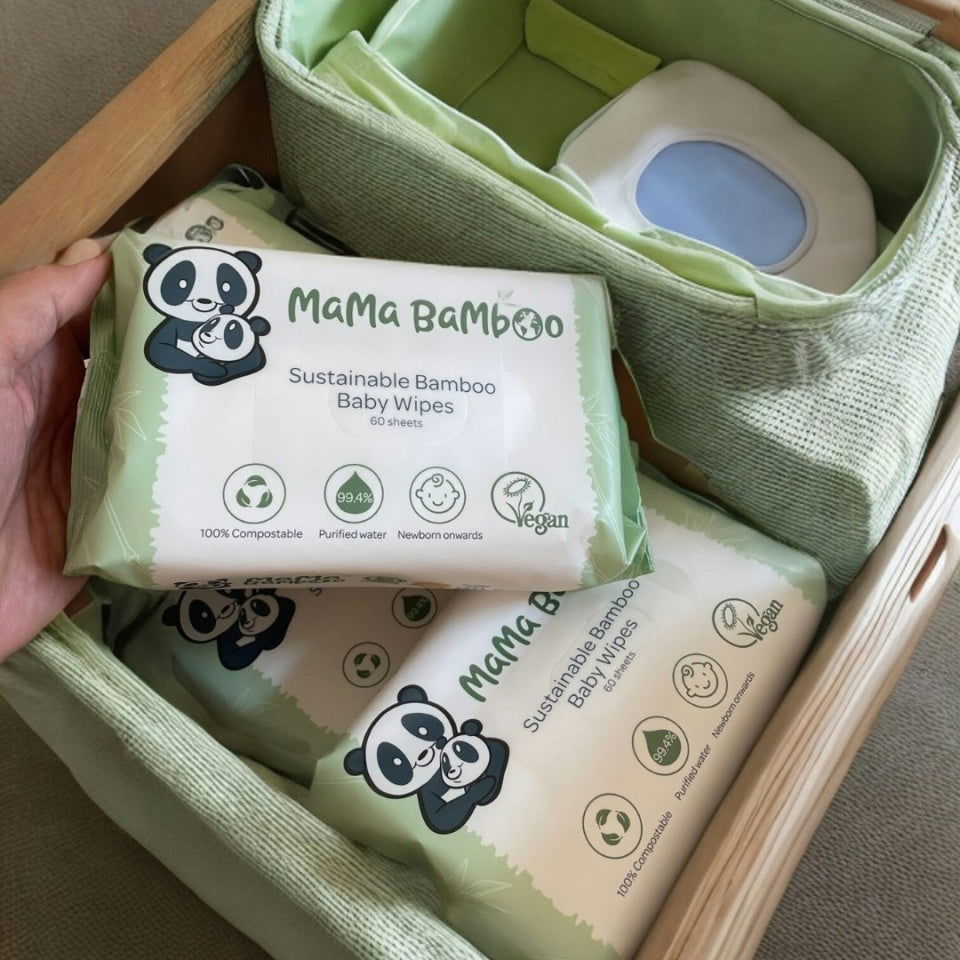 Mama Bamboo Sustainable Baby Wipes (Available as Single Pack or Pack of 12) - Little Lug