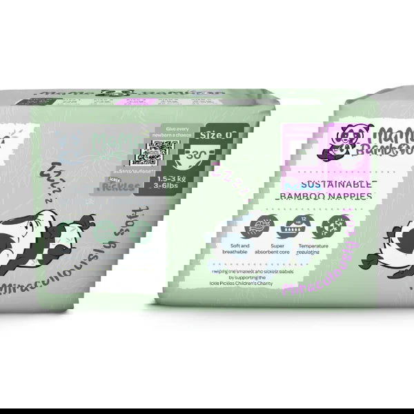 Mama Bamboo Sustainable Nappies (Available in Size 0/1/2/3/4/5) - Little Lug