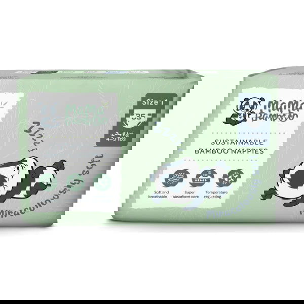 Mama Bamboo Sustainable Nappies (Available in Size 0/1/2/3/4/5) - Little Lug