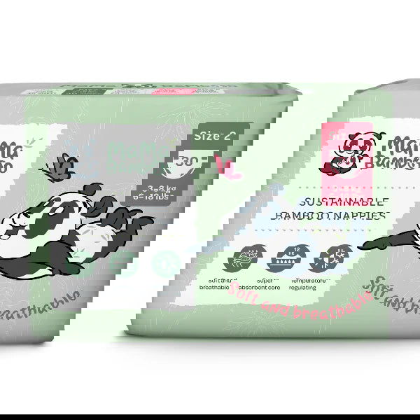 Mama Bamboo Sustainable Nappies (Available in Size 0/1/2/3/4/5) - Little Lug