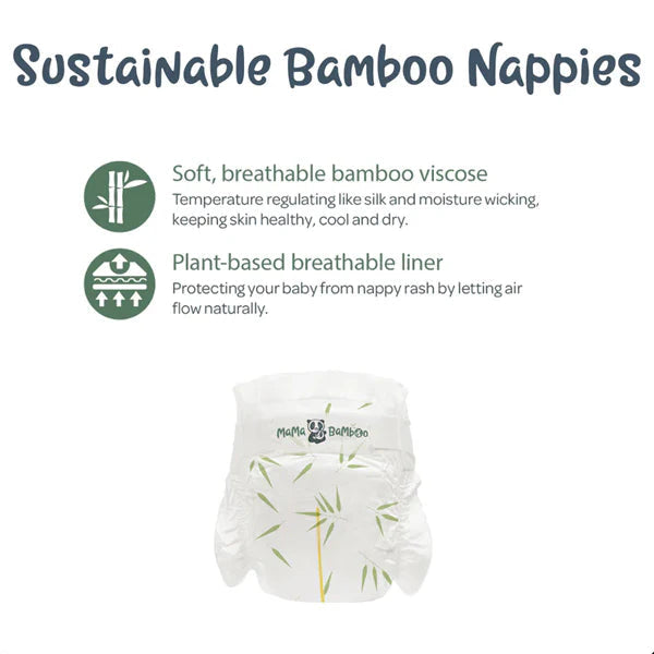 Mama Bamboo Sustainable Nappies (Available in Size 0/1/2/3/4/5) - Little Lug