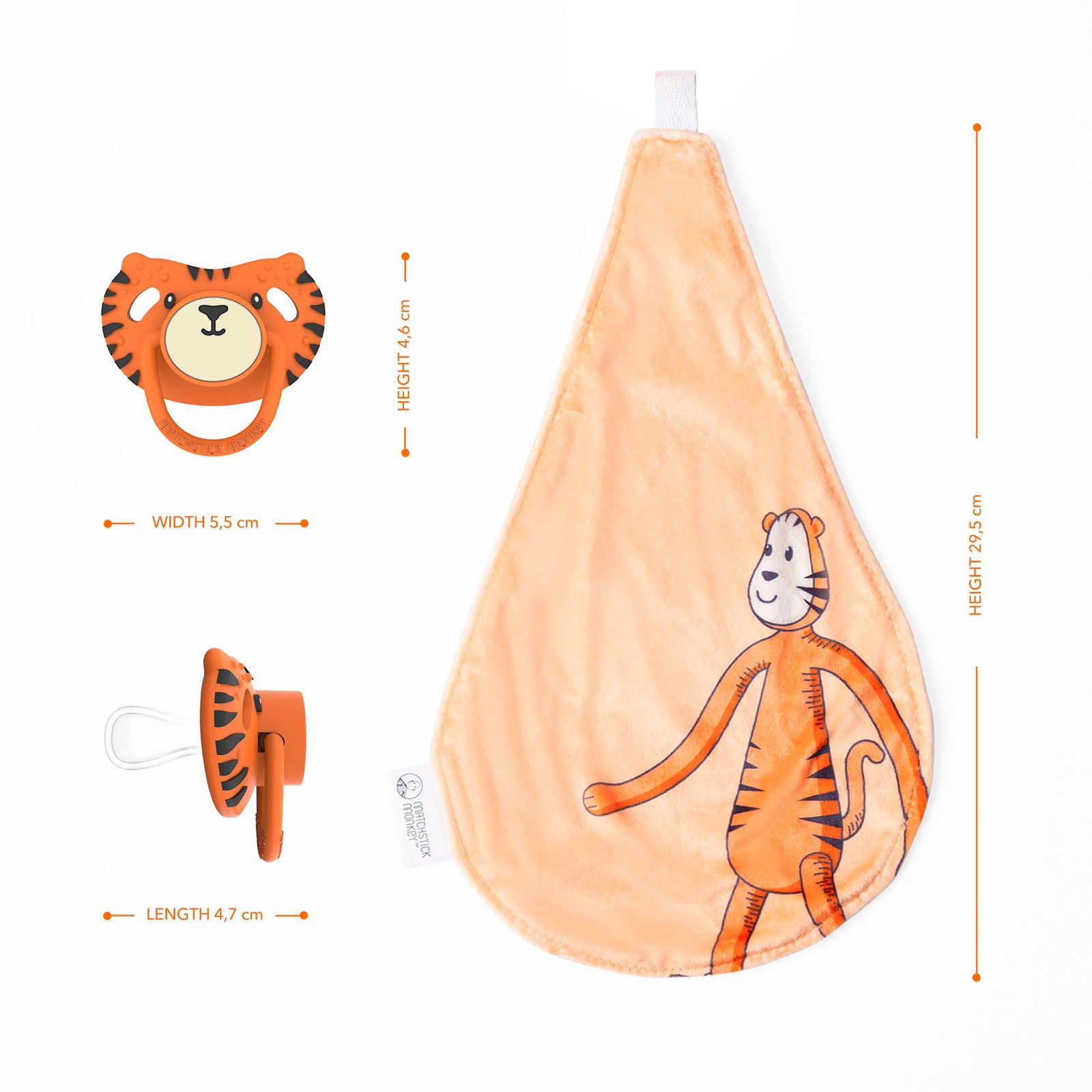 Matchstick Monkey All-In-1 Soother & Comforter (Tiger) - Little Lug