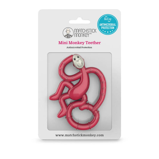 Matchstick Monkey Mini Monkey Teether (Rubine) - Little Lug