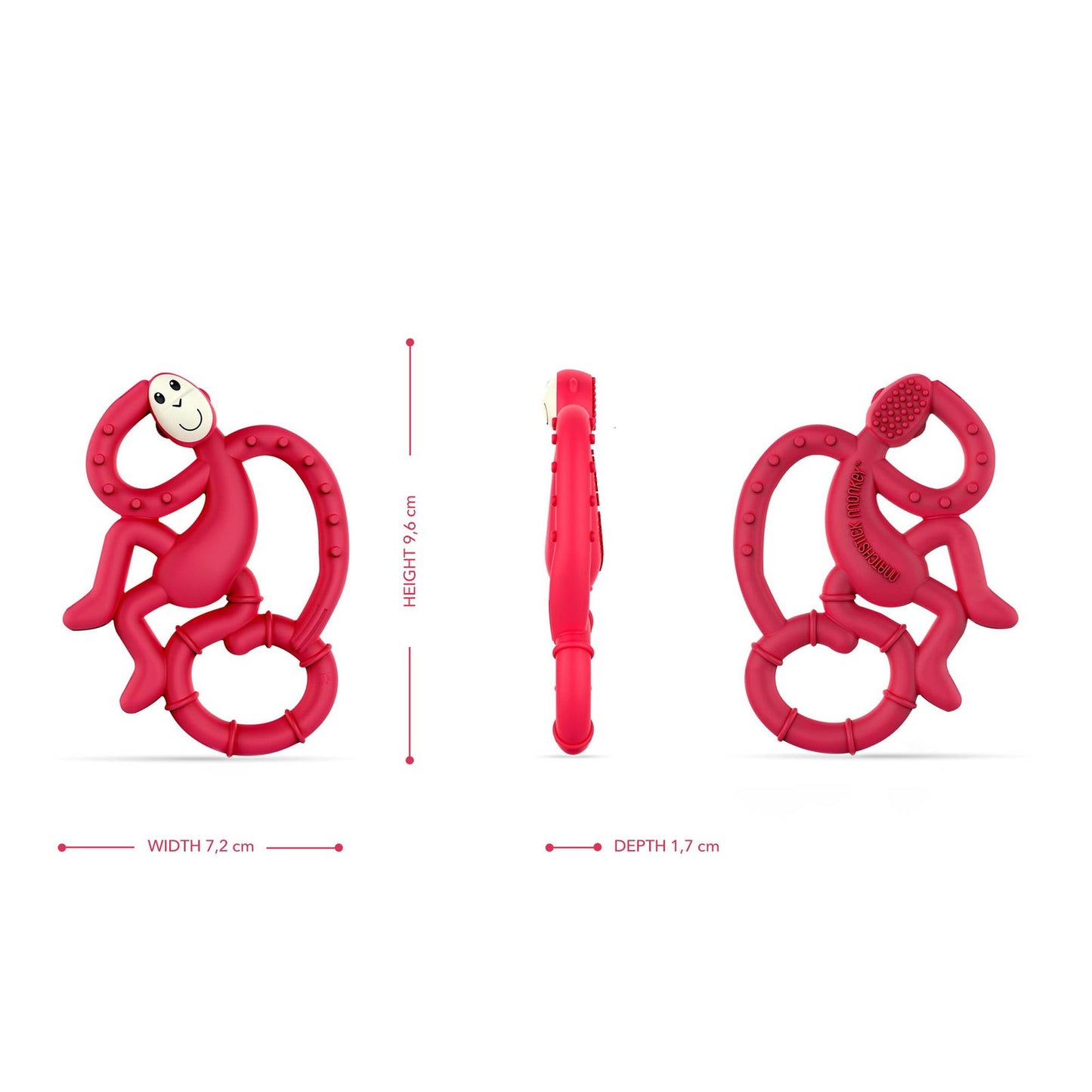 Matchstick Monkey Mini Monkey Teether (Rubine) - Little Lug