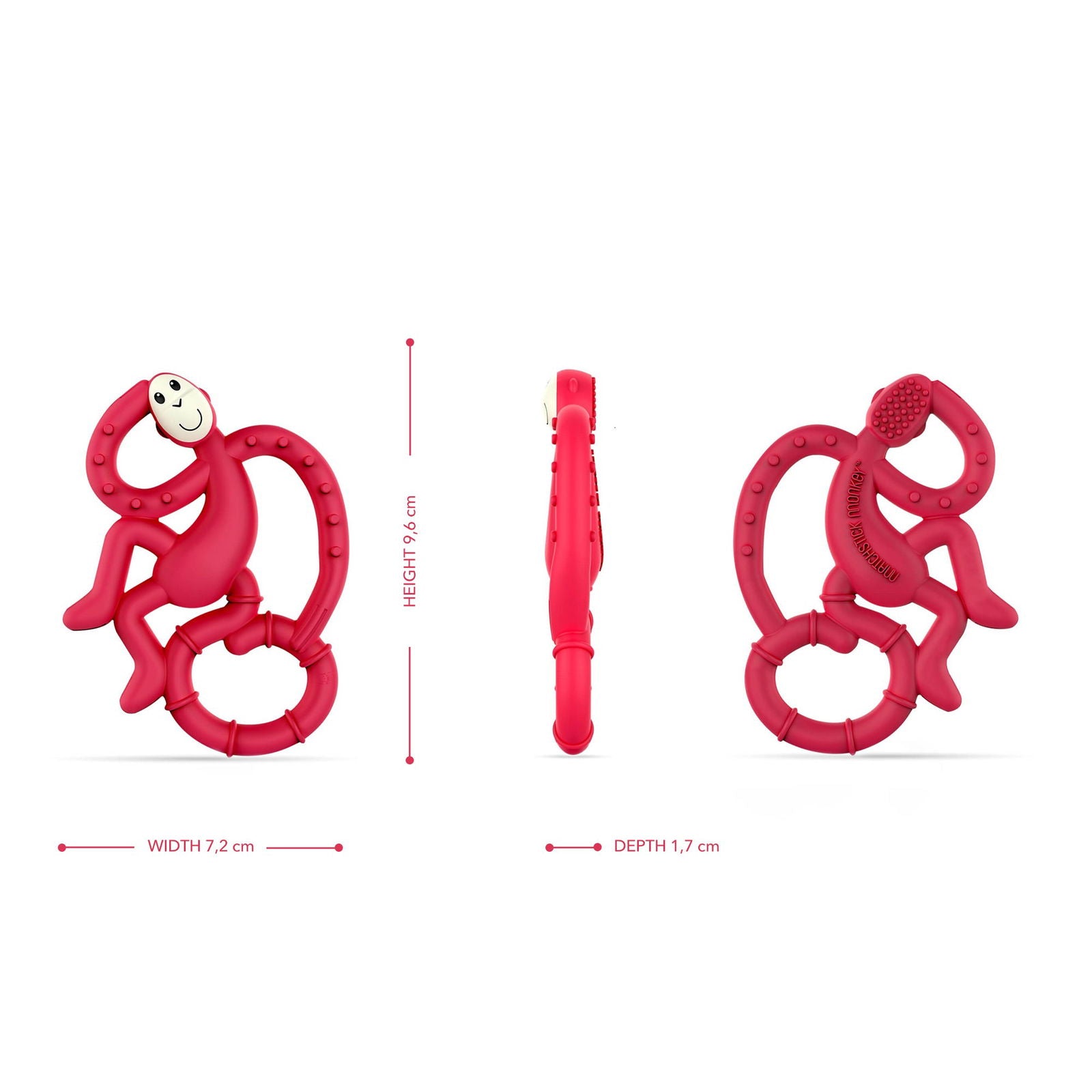 Matchstick Monkey Mini Monkey Teether (Rubine) - Little Lug