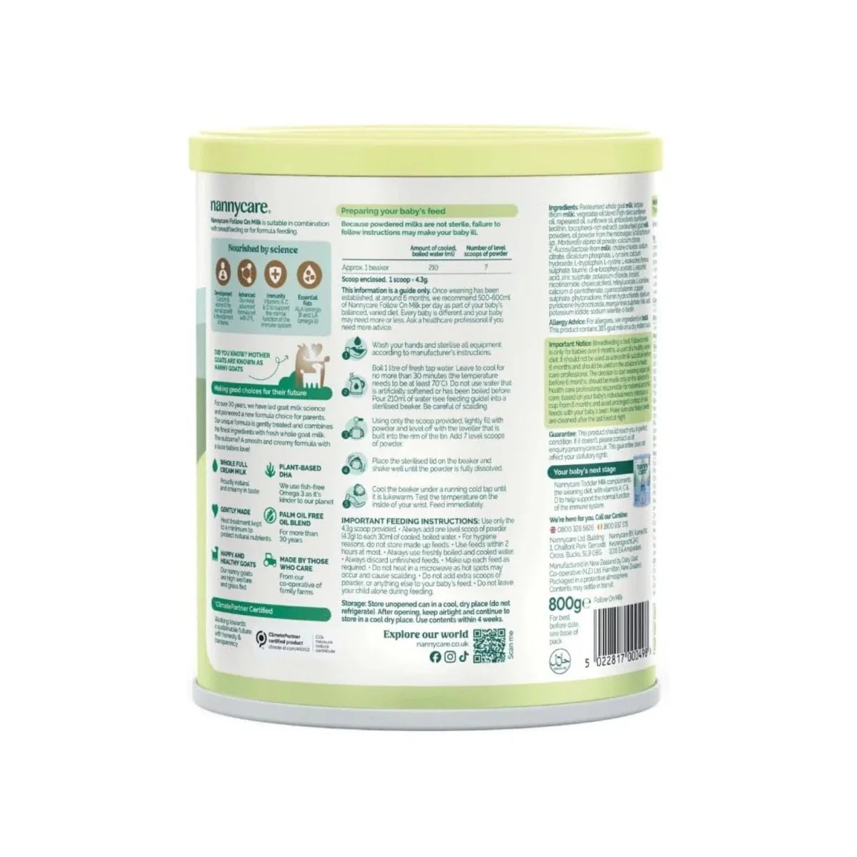 Nannycare Stage 2 Goat First Infant Goat Milk Formula 800g