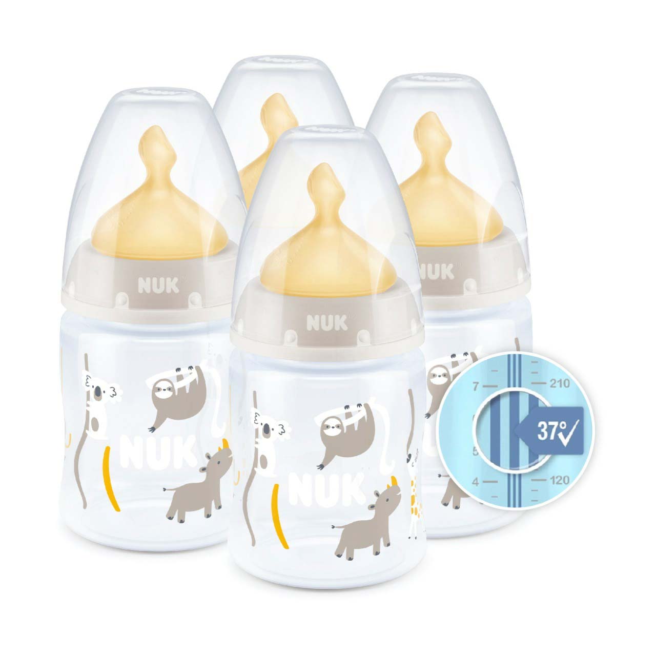 NUK First Choice Plus LATEX Teat Bottles 150mls - Pack of 4 - Little Lug