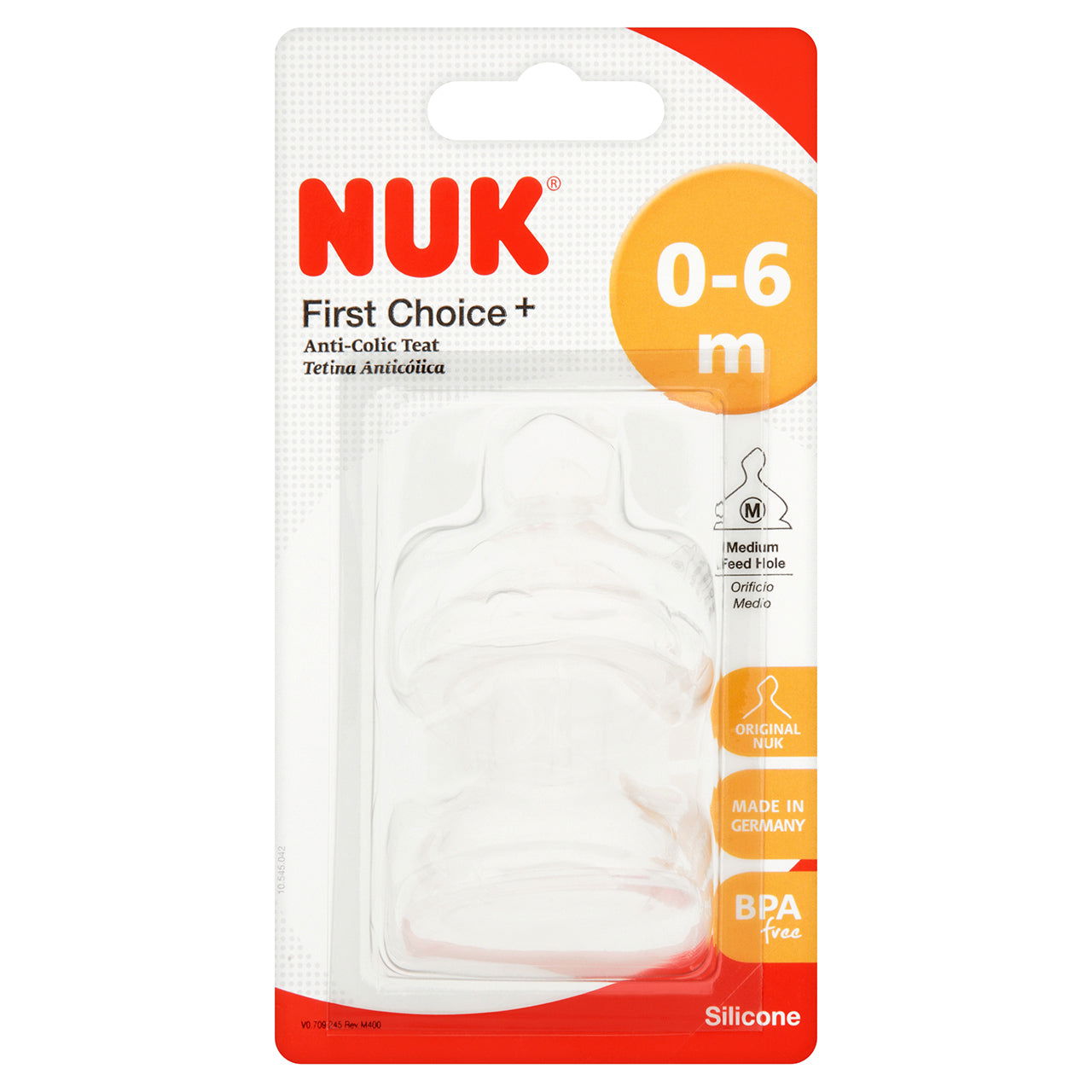NUK Size 1 Silicone Teat (Medium Hole) - Pack of 2 - Little Lug