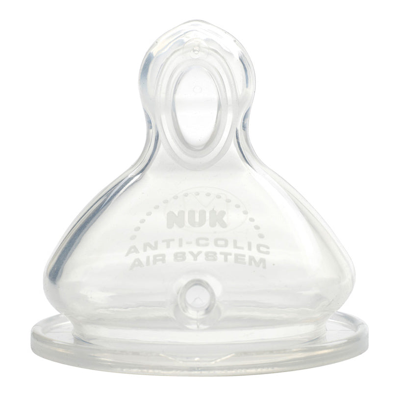 NUK Size 2 Silicone Teat (Medium Hole) - Pack of 2 - Little Lug