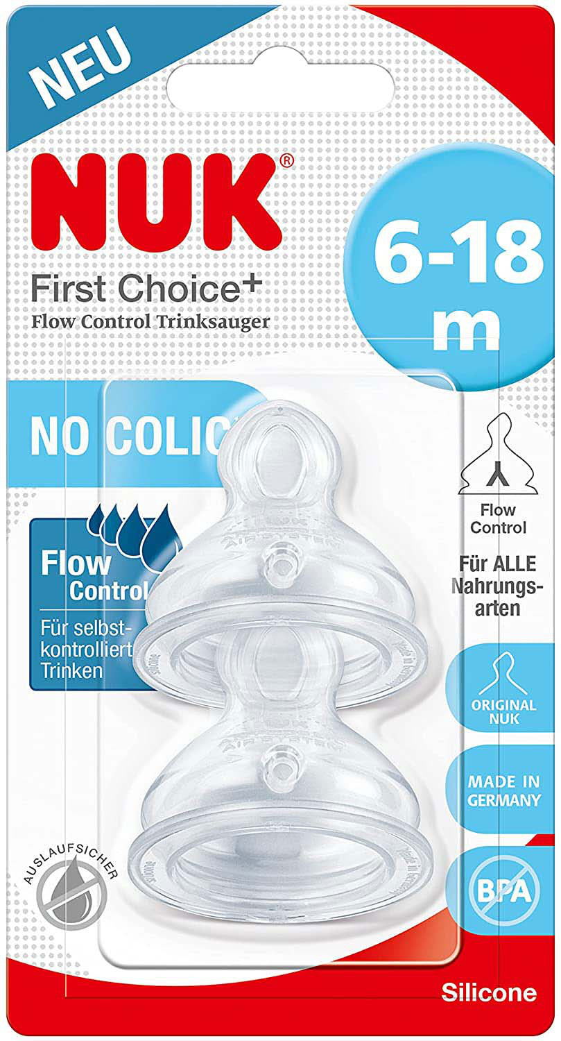 NUK Size 2 Silicone Teat (Y-Cut) - Pack of 2 - Little Lug