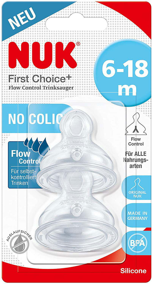 NUK Size 2 Silicone Teat (Y-Cut) - Pack of 2 - Little Lug