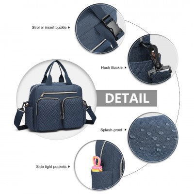 Navy Functional Baby Changing Shoulder Bag - Little Lug