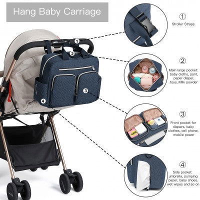 Navy Functional Baby Changing Shoulder Bag - Little Lug