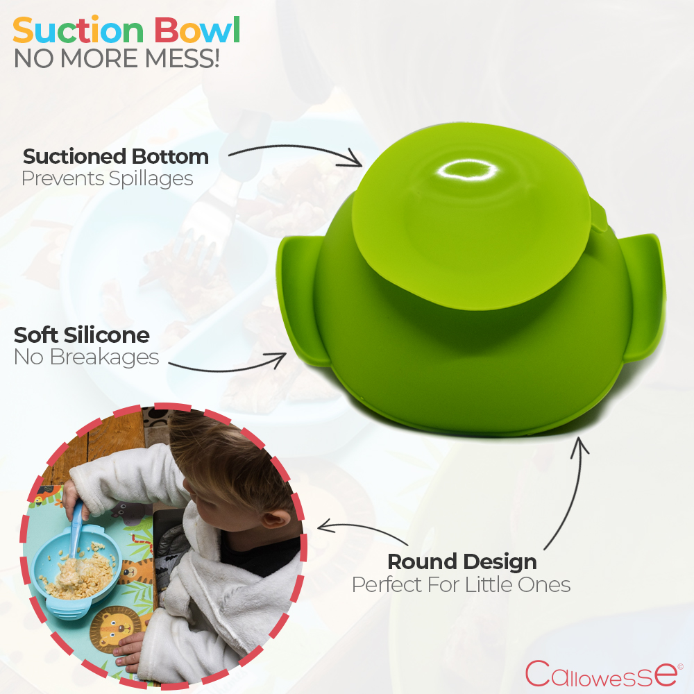 Callowesse Silicone Suction Bowl - Green