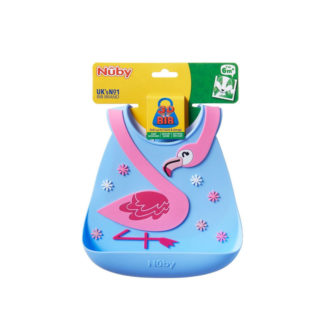 Nuby 3D Silicone Bib - Assorted Designs (Pack of 1) - Little Lug