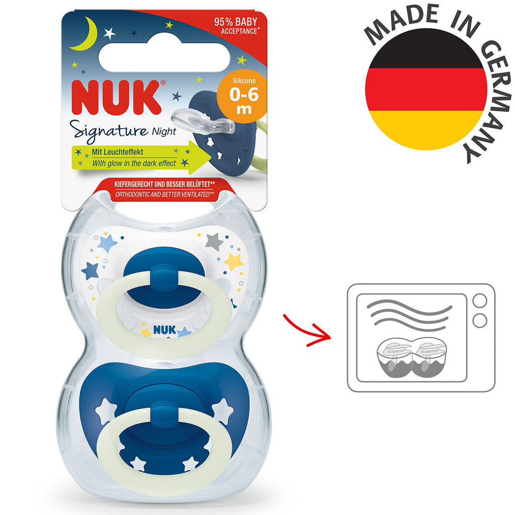 Nuk Signature Night Soother Size 1 - Boy (Pack of 2) - Little Lug