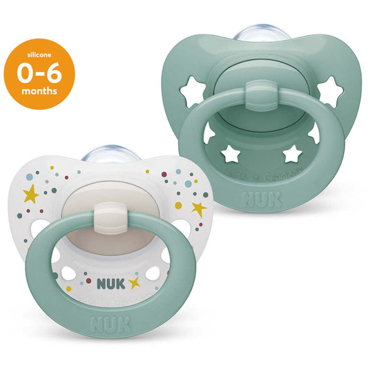 Nuk Signature Silicone Soother Size 1 - Boy (Pack of 2) - Little Lug