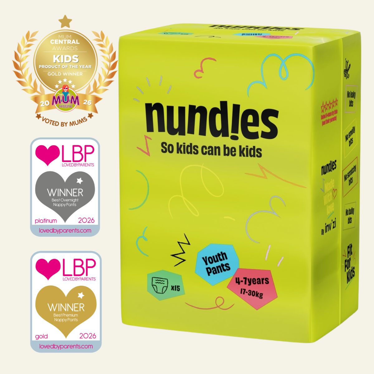Nundies Youth Pants 4-7 Years (17-30kg)