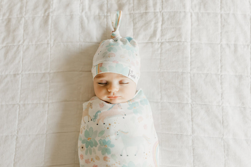 Copper Pearl Top Knot Hat Whimsy 0-4m