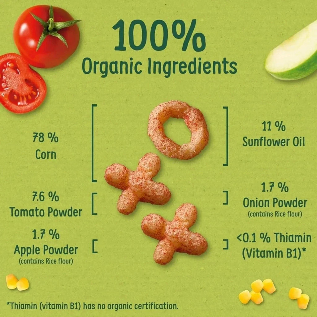 Organix Tomato Noughts & Crosses Puffs 10+ months 60g (4x15g)