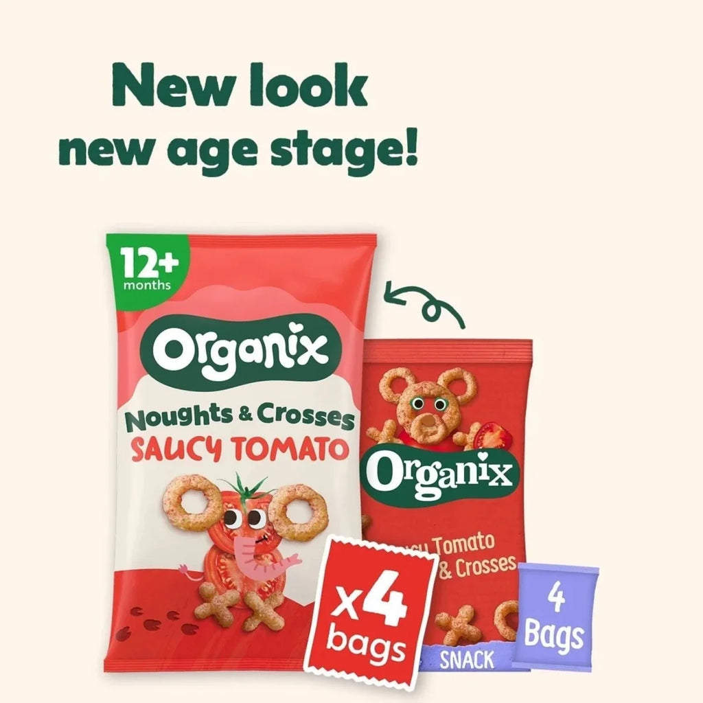 Organix Saucy Tomato Noughts & Crosses Puffs 12+ months 60g (4x15g)