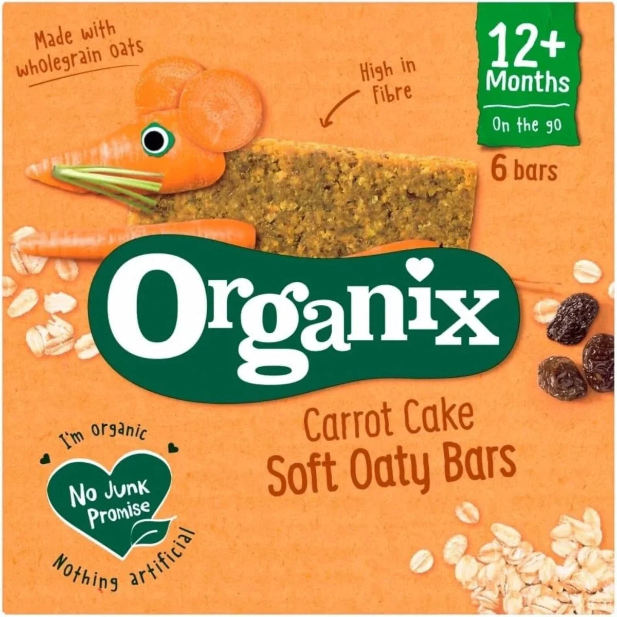 Organix Carrot Cake Organic Soft Oaty Bars 12+ months 138g (6x23g)