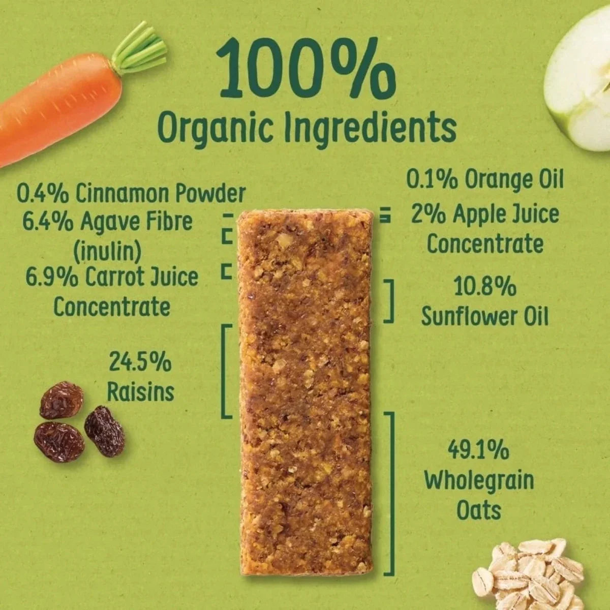 Organix Carrot Cake Organic Soft Oaty Bars 12+ months 138g (6x23g)