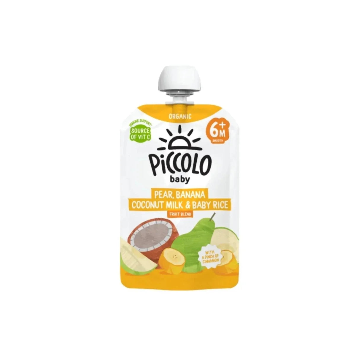 Piccolo Organic Pear Banana Coconut Milk & Baby Rice 6+ months 100g