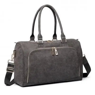 PU Leather Baby Changing Bag with Tote, Changing Mat and Buggy Straps (Available in Grey/Black) - Little Lug
