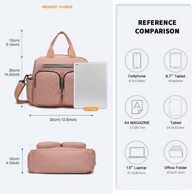Pink Functional Baby Changing Shoulder Bag - Little Lug