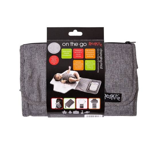 Red Kite Travel On-The-Go Changing Mat (Grey Weave) - Little Lug