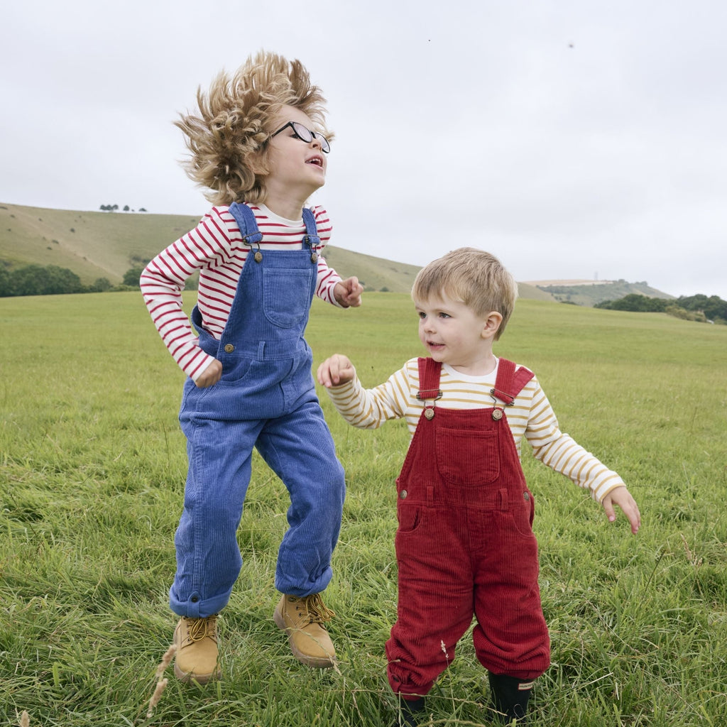 Robin Red Chunky Cord Dungarees