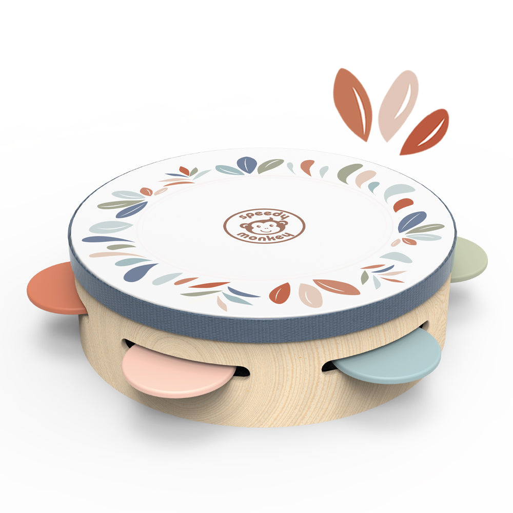 Speedy Monkey Wooden Tambourine