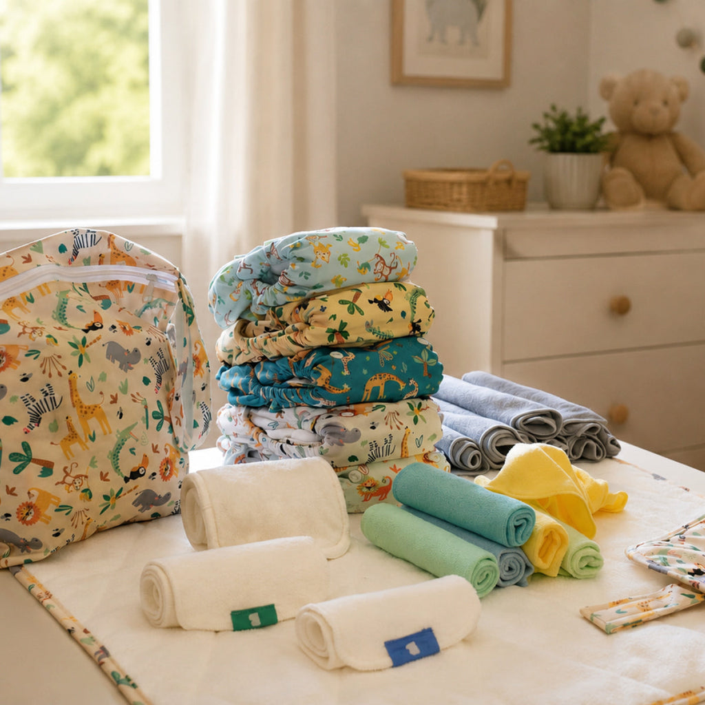 The Everything Reusable Nappy Bundle in Garden Party