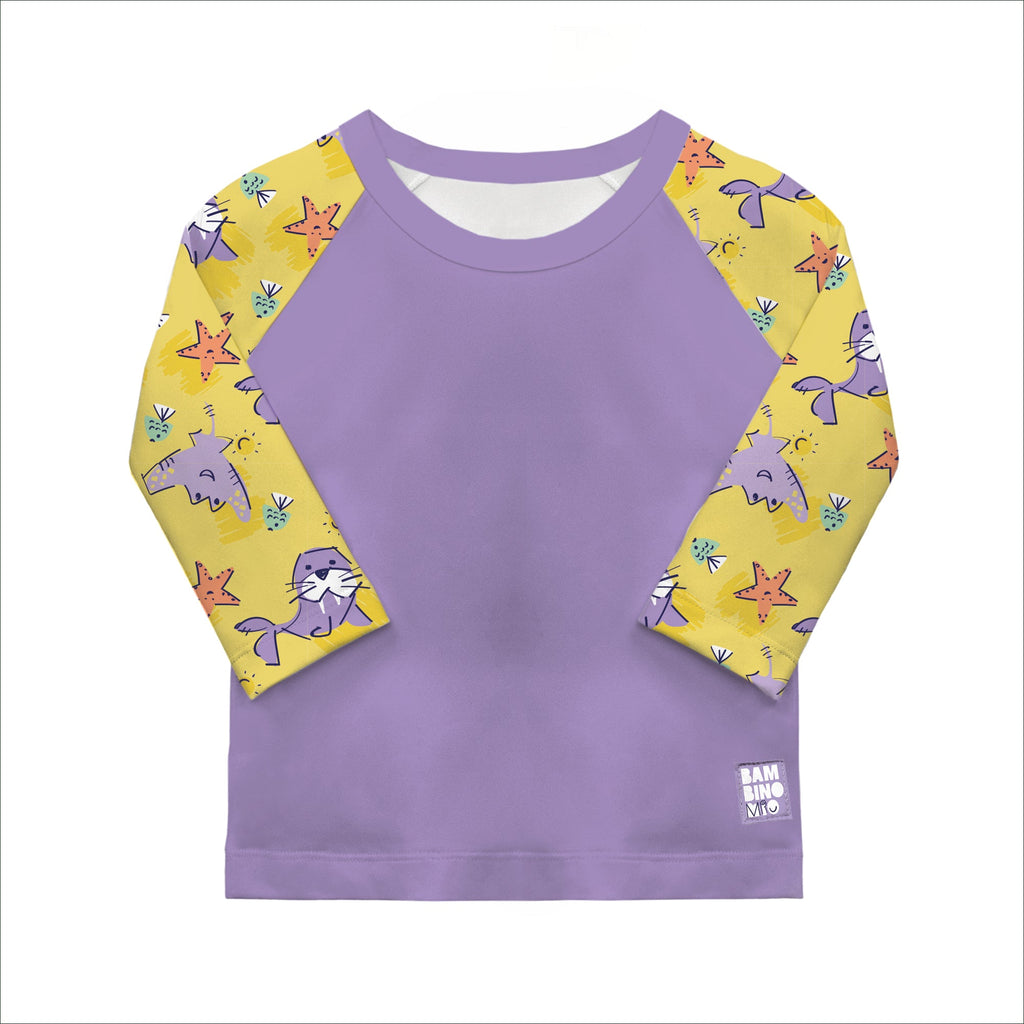 UPF 40+ Soft and Gentle Protective Swim Rash Vest in Sand Squad
