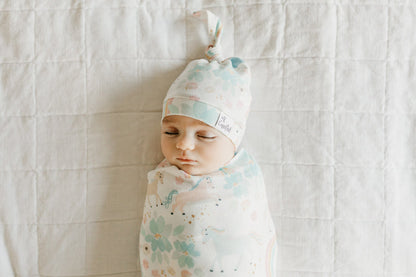 Copper Pearl Top Knot Hat Whimsy 0-4m