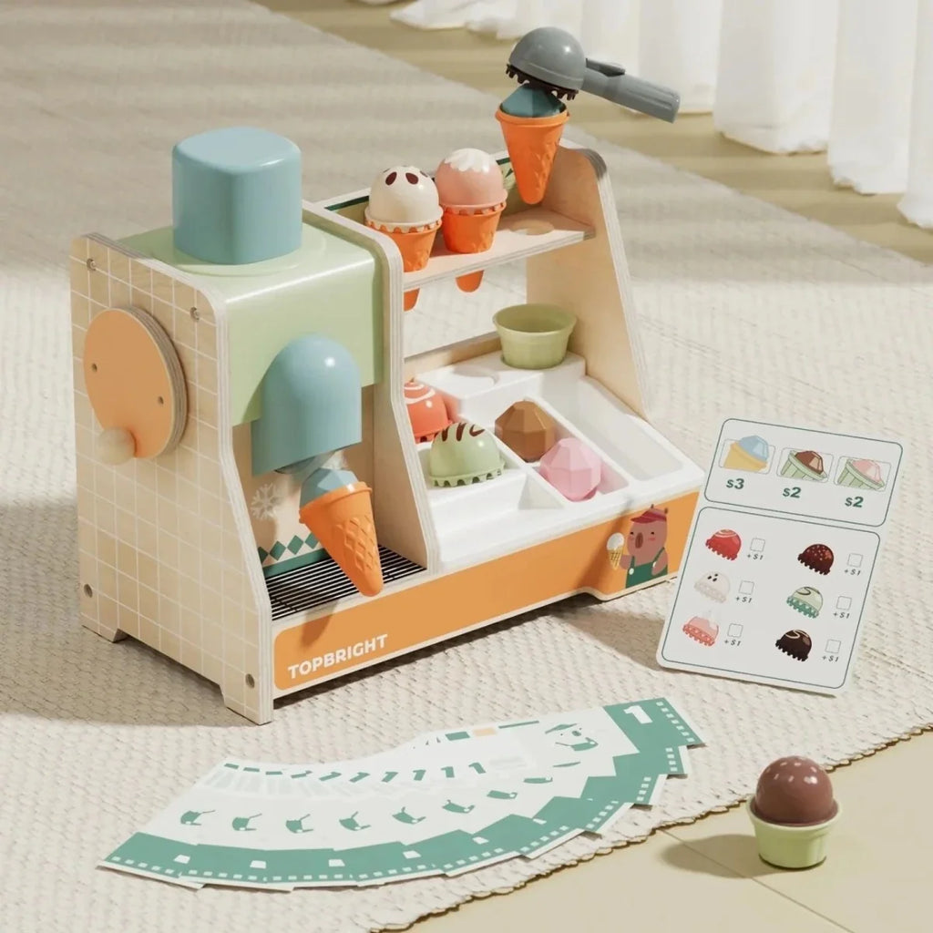 Topbright Wooden Ice Cream Machine Play Set
