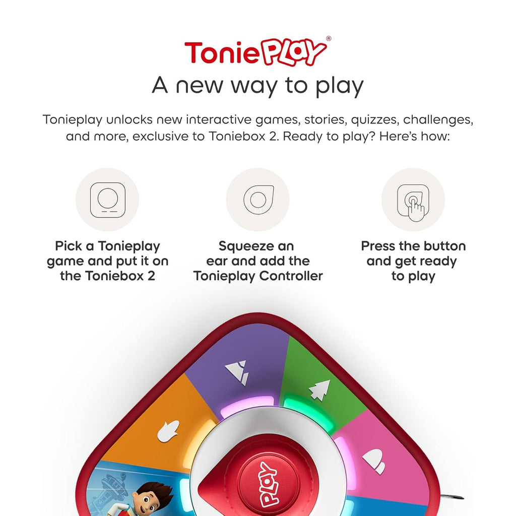 Tonies Toniebox 2 Play Set Including Paw Patrol Chase Tonie, Tonieplay Game & Tonieplay Controller - Tropical Teal