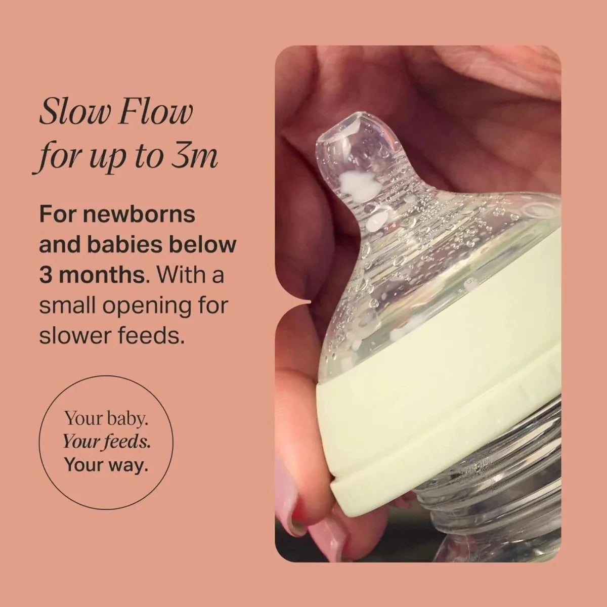 Tommee Tippee Natural Start Baby Bottle Slow Flow Teats 0+ months Pack of 2