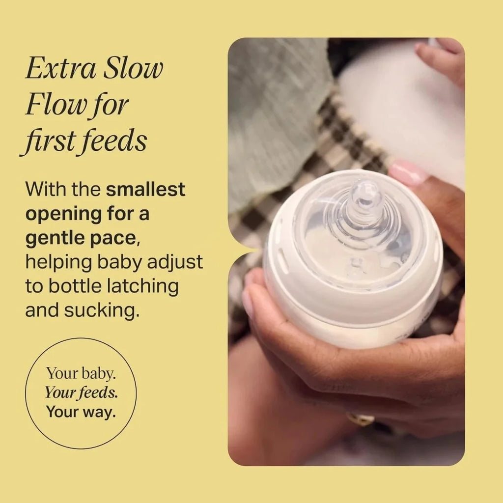 Tommee Tippee Natural Start Baby Bottle Extra Slow Flow Teats 0+ months Pack of 2