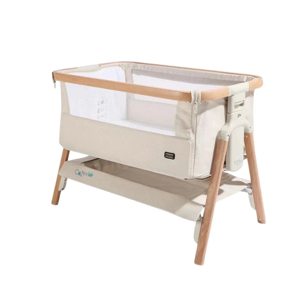 Tutti  Bambini CoZee Air Bedside Crib - Scandinavian Walnut/Ecru