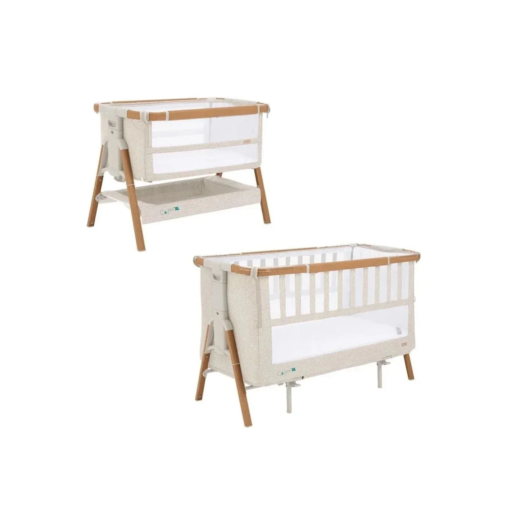 Tutti Bambini CoZee XL Bedside Crib & Cot - Scandinavian Walnut/Ecru