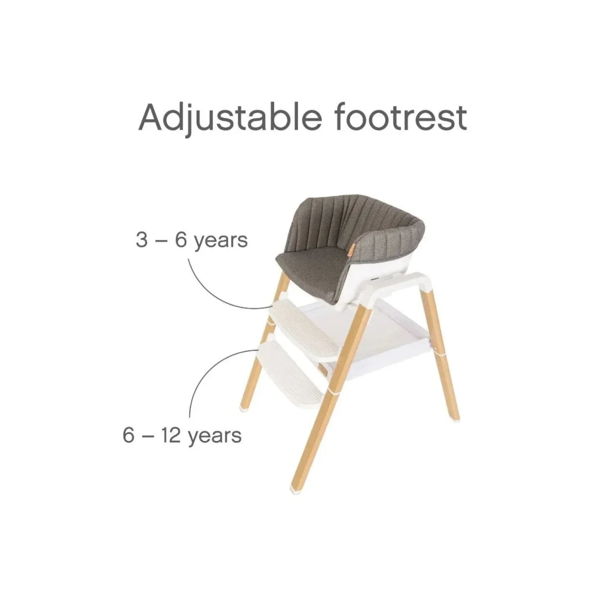 Tutti Bambini Nova Birth to 12 Years Complete Highchair Package - Scandinavian Walnut/Ecru