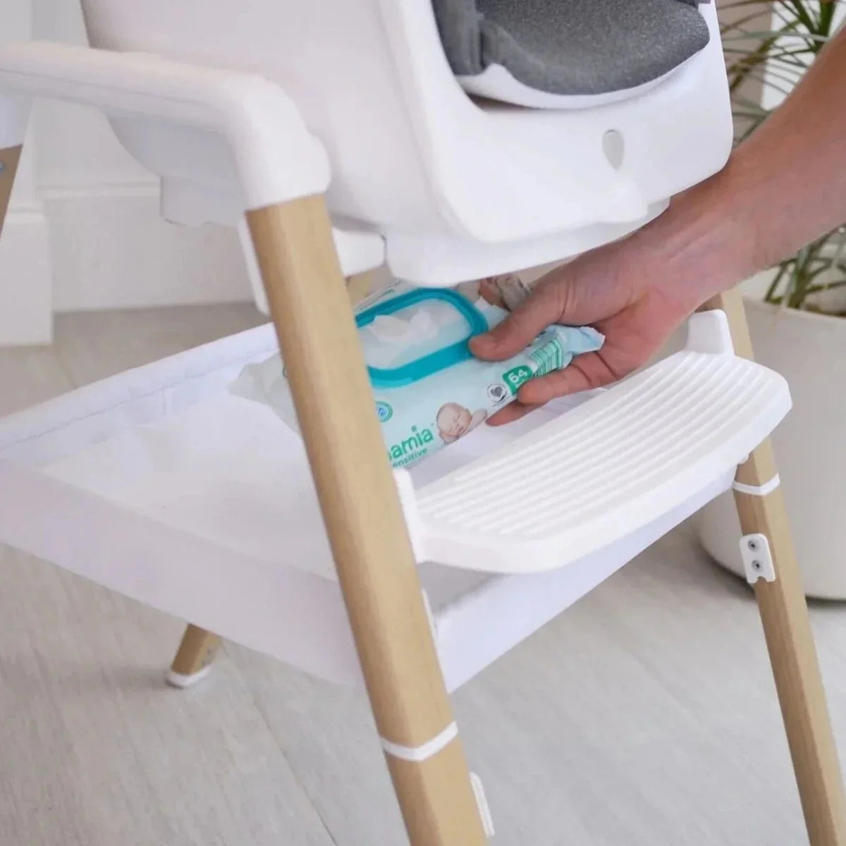 Tutti Bambini Nova Birth to 12 Years Complete Highchair Package - Scandinavian Walnut/Ecru