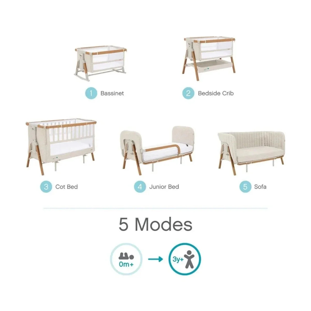 Tutti Bambini CoZee XL Complete Birth to 4+ Years Package - Scandinavian Walnut/Ecru