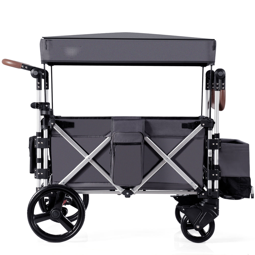 Twin Baby Double Stroller Wagon Push Pull Stroller-Grey