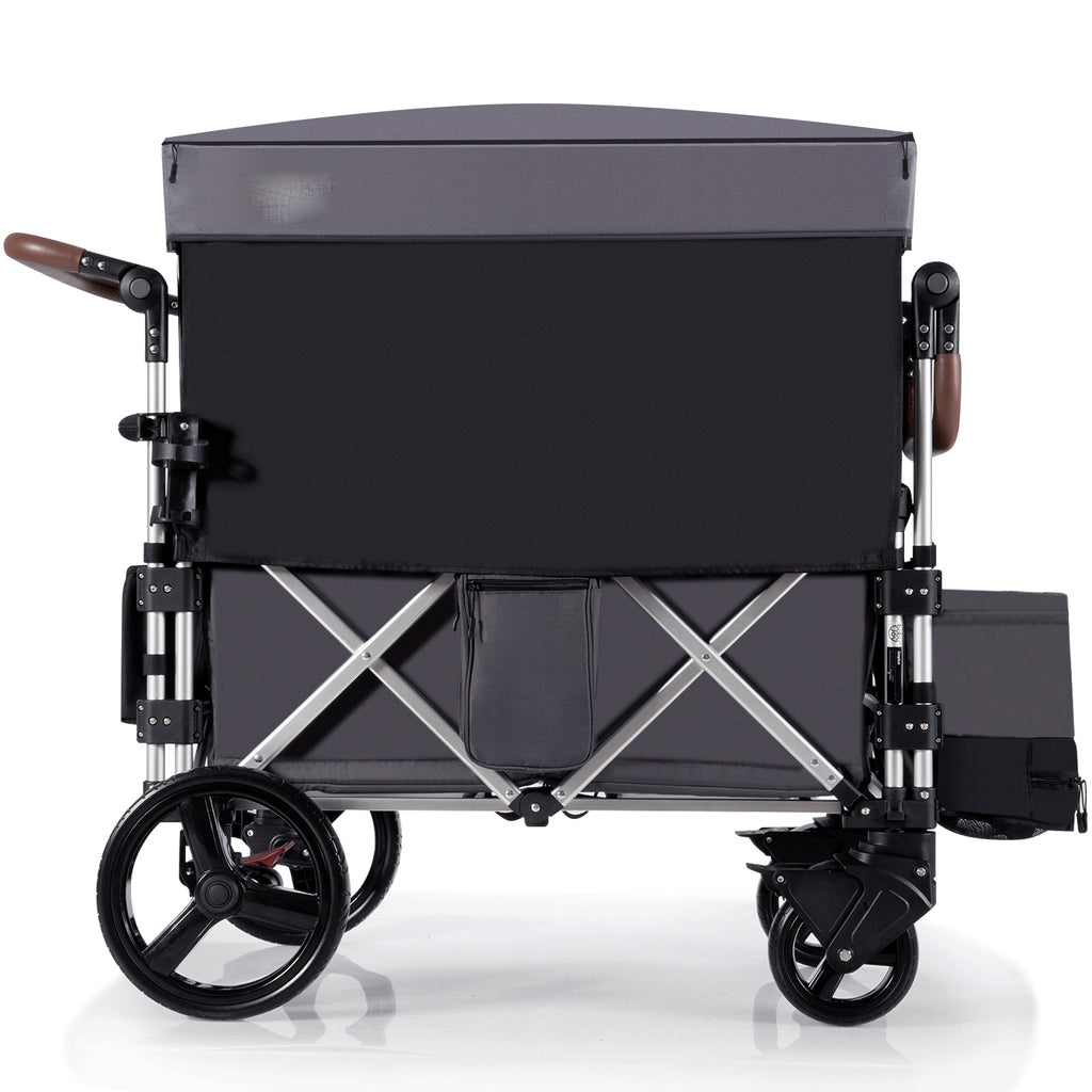 Twin Baby Double Stroller Wagon Push Pull Stroller-Grey