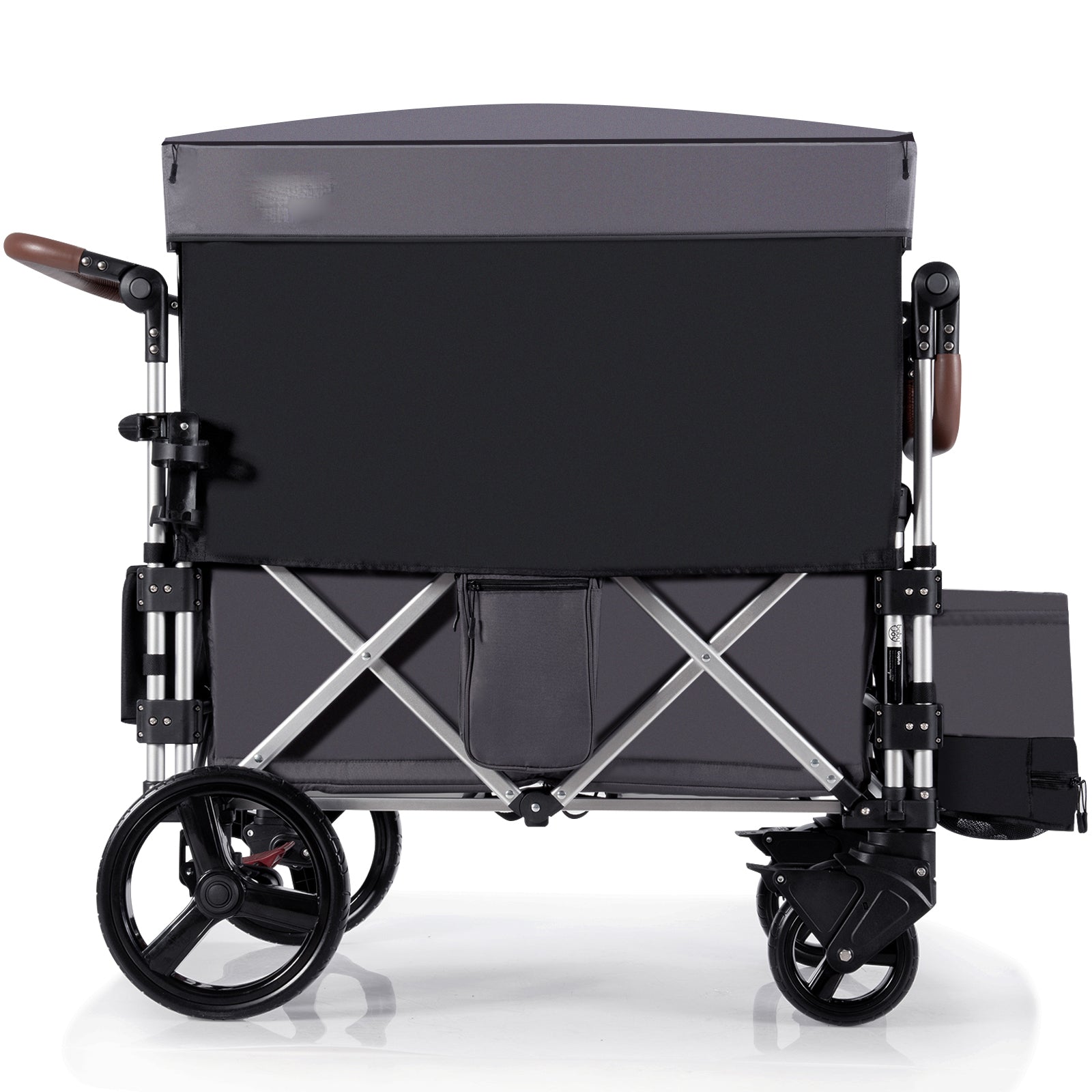 Twin Baby Double Stroller Wagon Push Pull Stroller-Grey